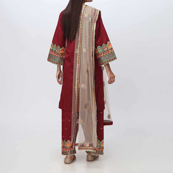 3PC- Embellished Khadi Net Suit PF3018