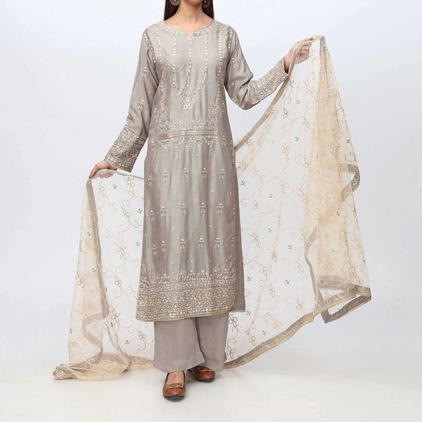 3PC- Embellished Viscose Suit PF3021