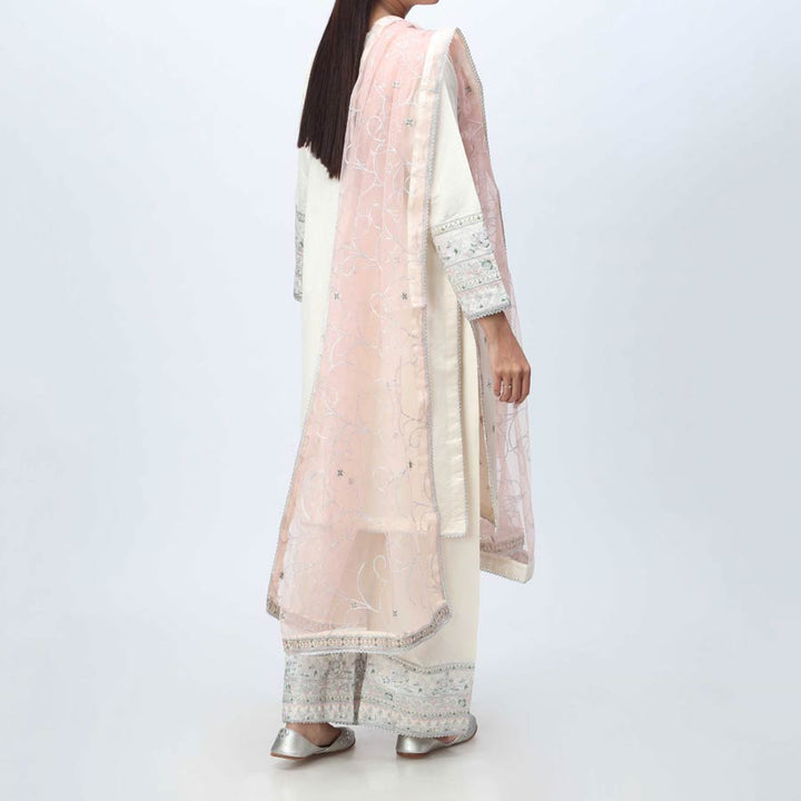 3PC- Embellished  Khadi Net Suit PF3055