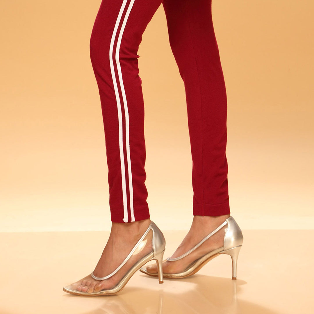 Maroon Color Lowers Plain Tights PN2061