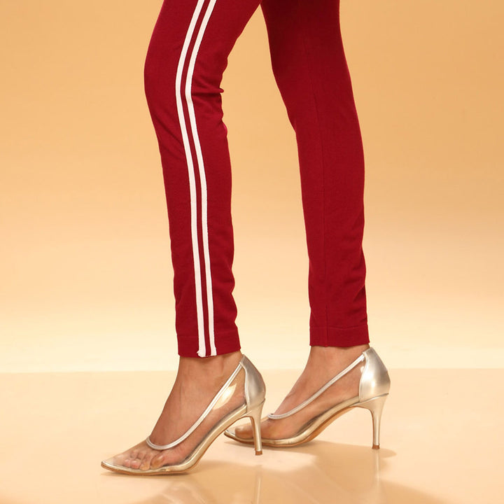 Maroon Color Lowers Plain Tights PN2061