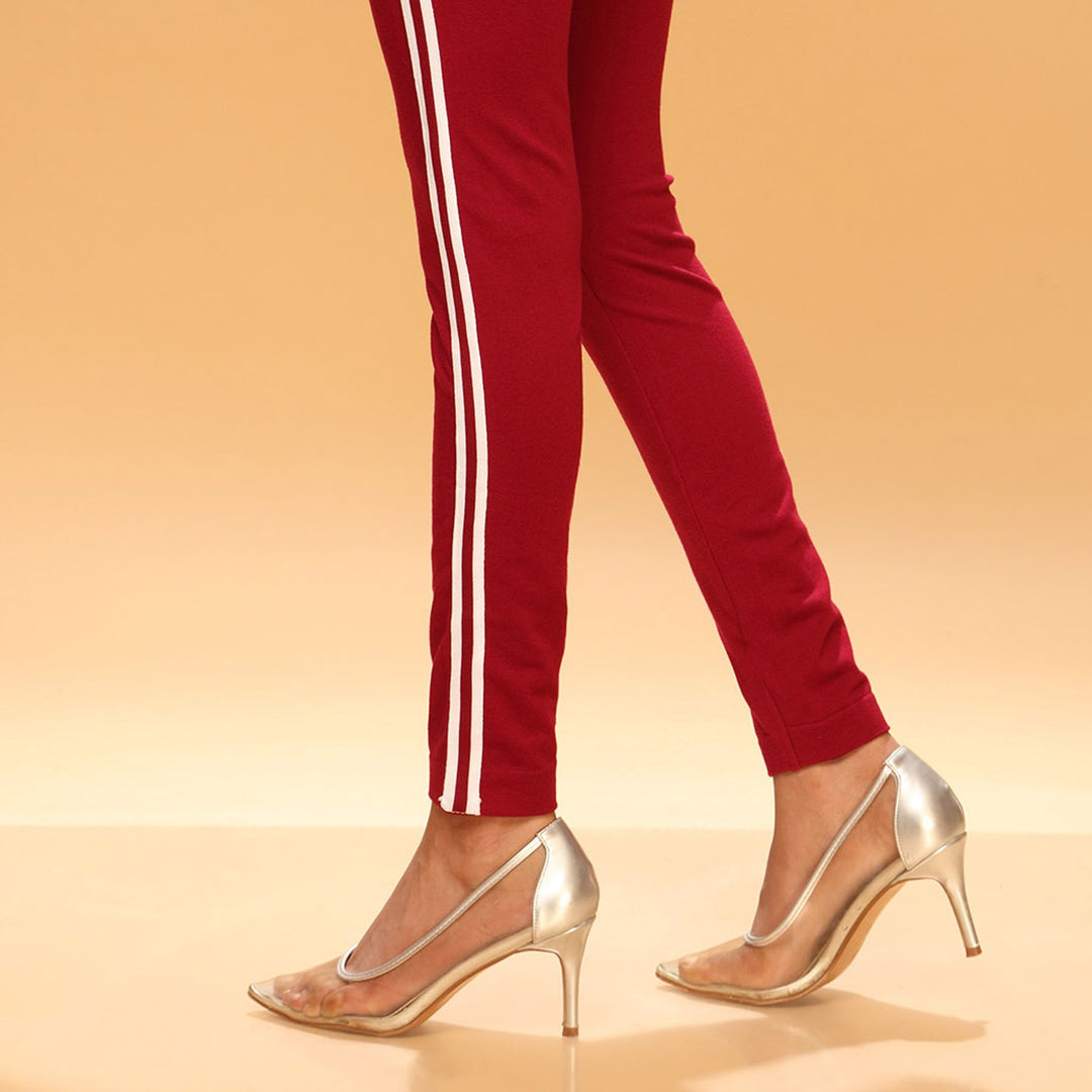 Maroon Color Lowers Plain Tights PN2061