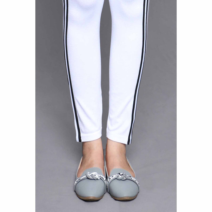 White Color Lowers Plain Tights PN2061