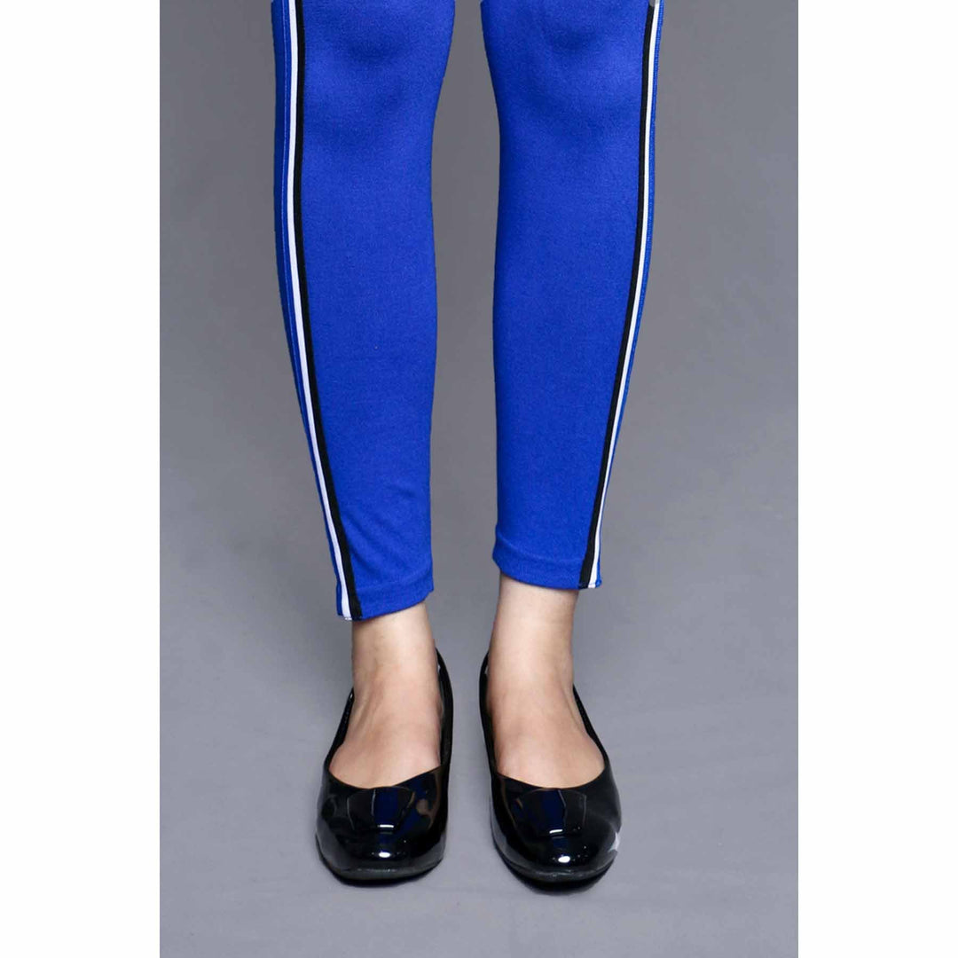 Blue Color Lowers Plain Tights PN2061