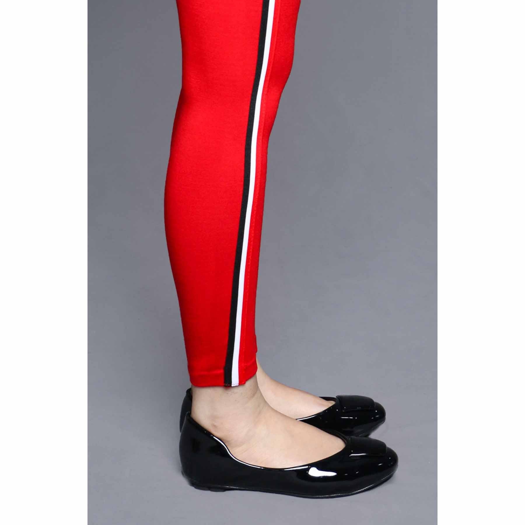 Red Color Lowers Plain Tights PN2061