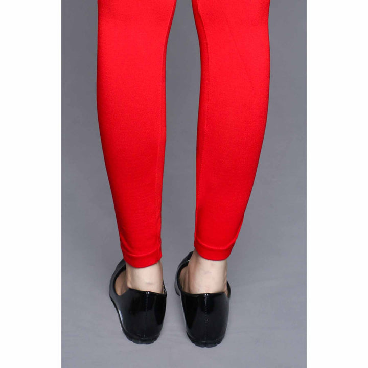 Red Color Lowers Plain Tights PN2061