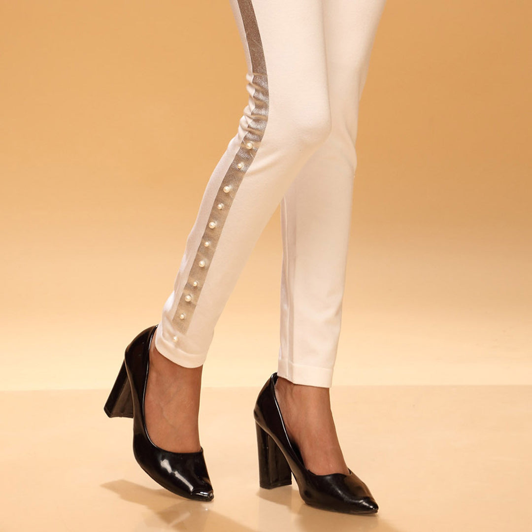 Cream Color Plain Tights PN2062