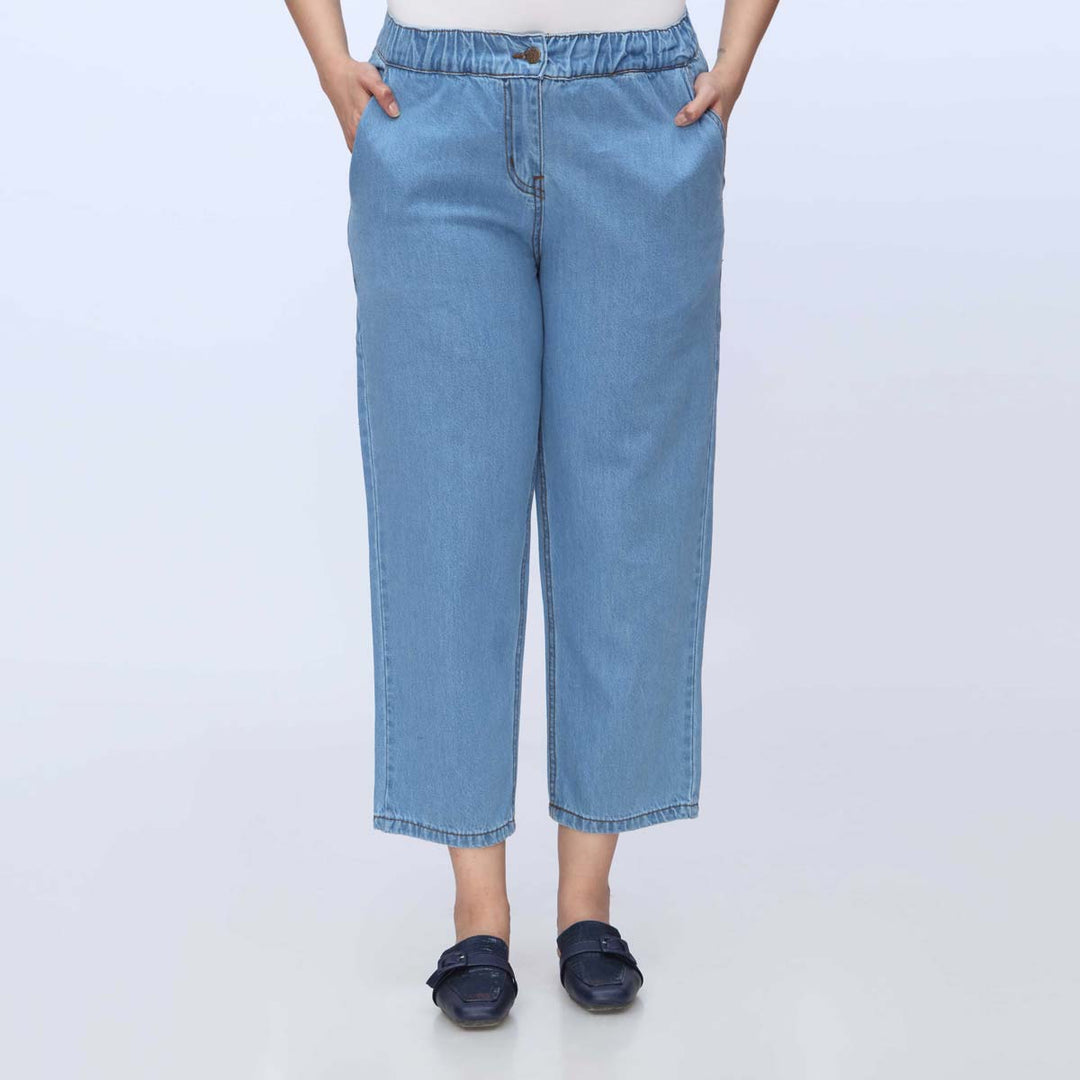 Sky Blue Baggy Fit Denim Pant PS1537