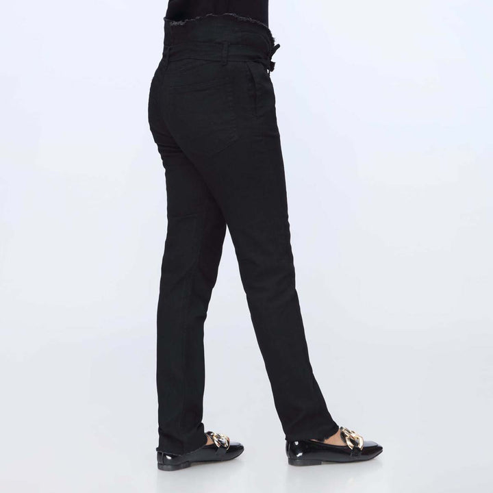 Black Belted Denim Pant PS1541