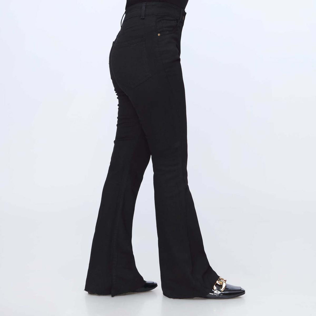 Black Bell Bottom Denim Pant PS1542