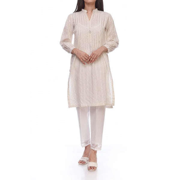 White Color Solid Self Jacquard Shirt PS2113