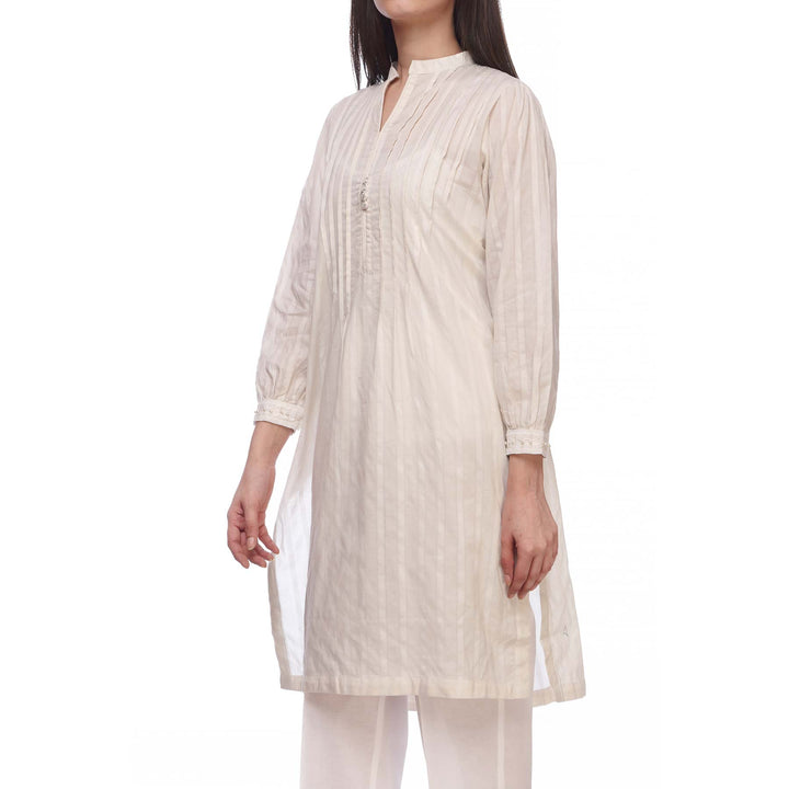 White Color Solid Self Jacquard Shirt PS2113