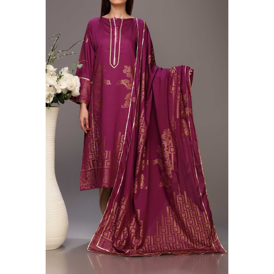 2PC- Jaquard Shirt With Jaquard Dupatta PS2144
