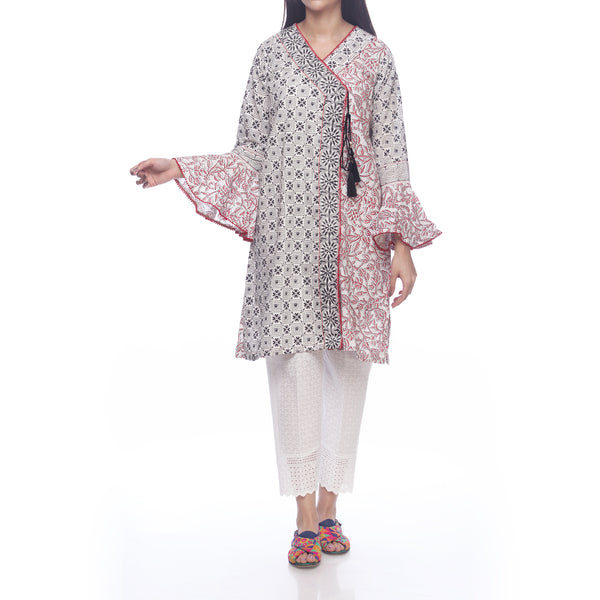 White Printed Lawn Shirt PS2168