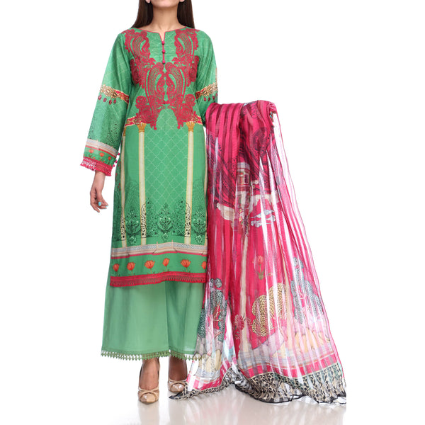 3PC- Digital Printed Lawn Suit Embroidered PS2200