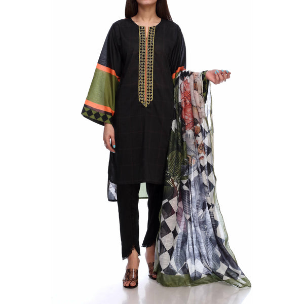 2PC- Digital Printed Lawn Embroidered Shirt With Dupatta PS2209