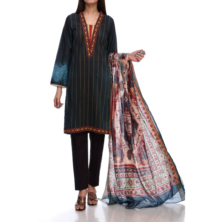 2PC- Digital Printed Lawn Shirt With Dupatta PS2214