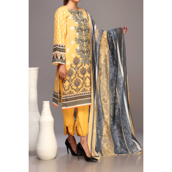 2PC- Digital Printed Lawn Embroidered Shirt With Dupatta PS2216