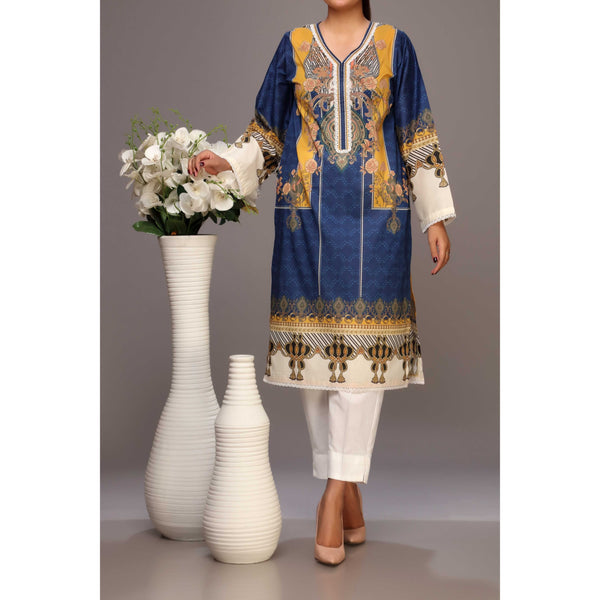 Blue Color Unstitched Digital Printed Lawn Shirt PS2428