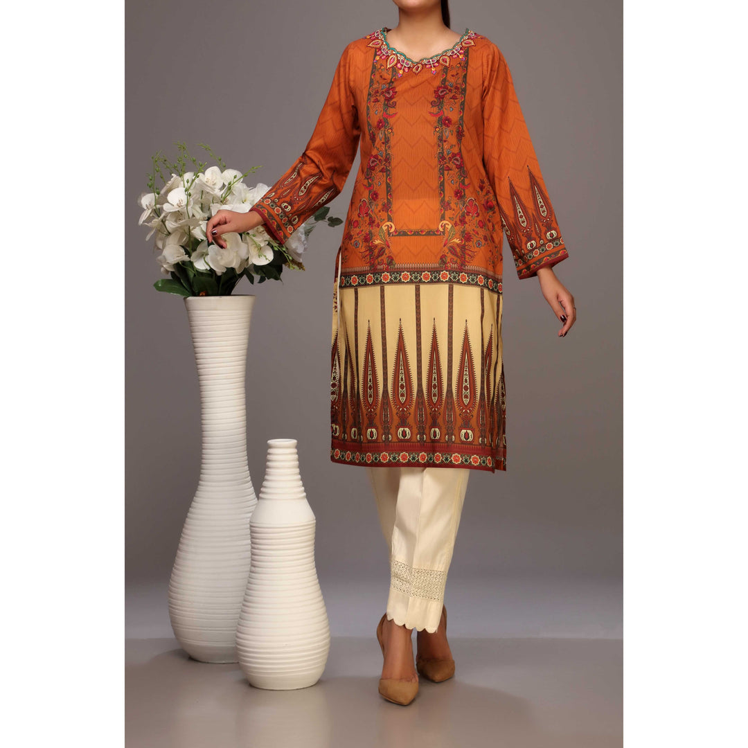 Brown Color Digital Printed Lawn Shirt PS2231