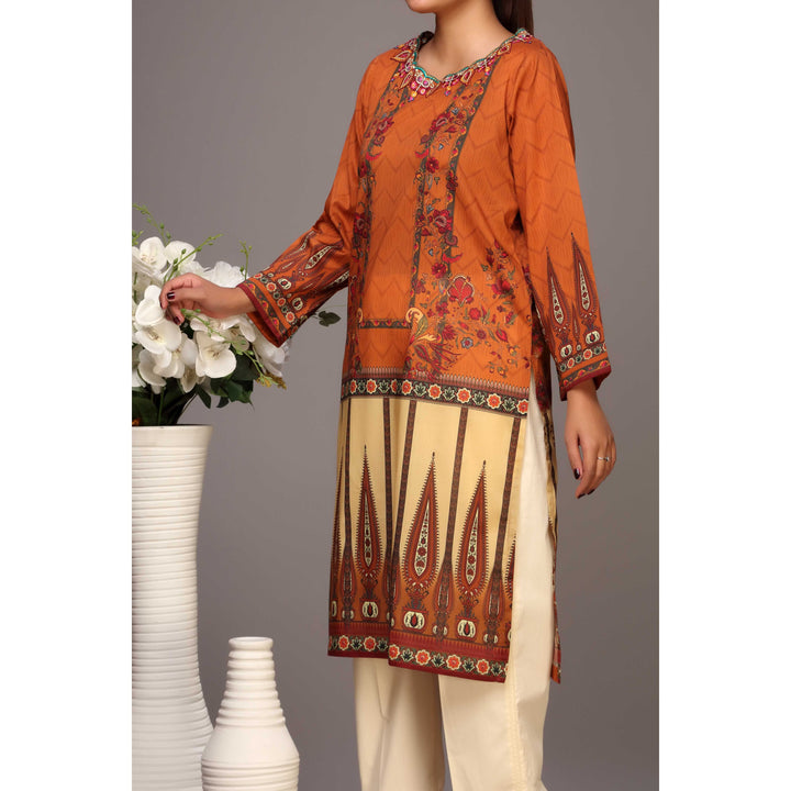 Brown Color Digital Printed Lawn Shirt PS2231