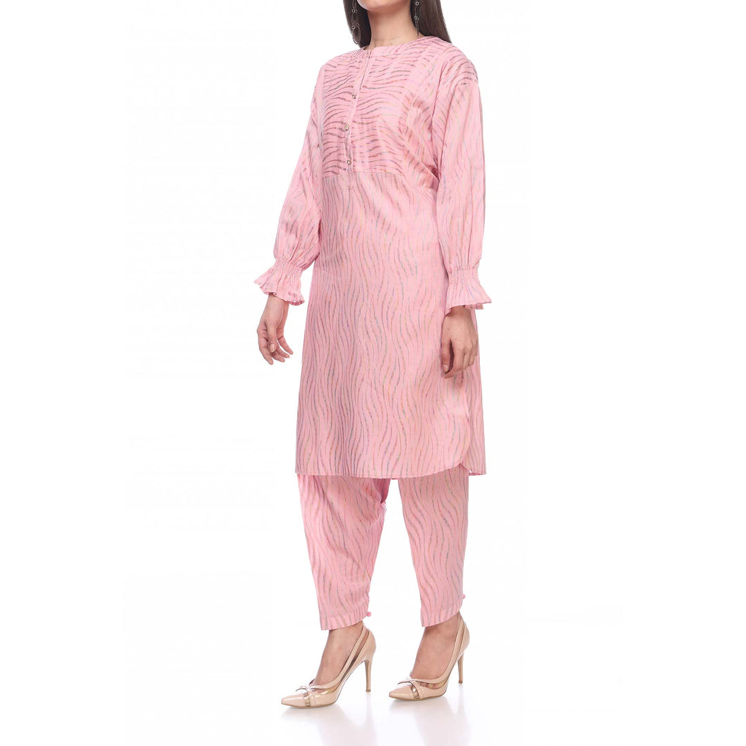 Pink Color Embellished Jacquard Shirt PS2283