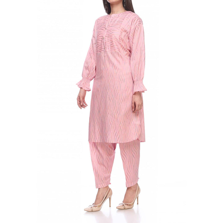 Pink Color Embellished Jacquard Shirt PS2283