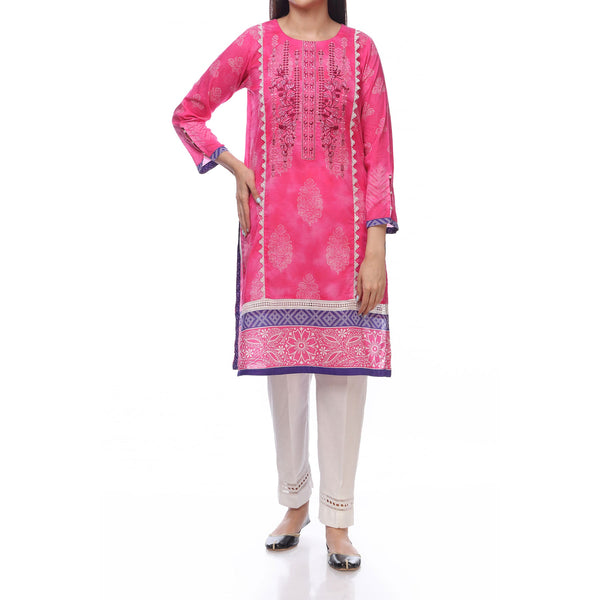 Pink Color Digital Printed Lawn Embroidered Shirt PS2348