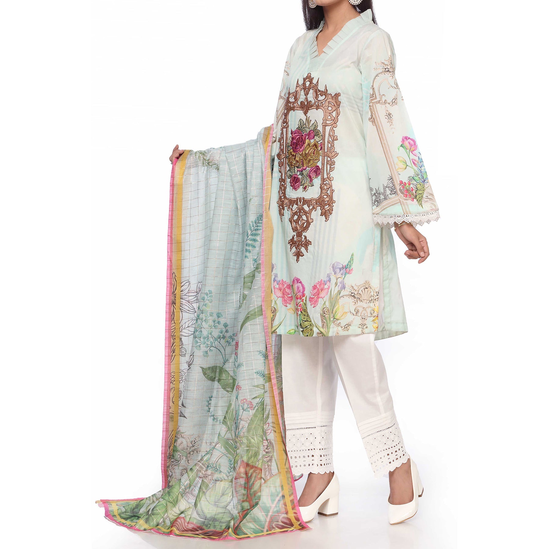 2PC- Unstitched Digital Printed Lawn Shirt With Dupatta PS2456