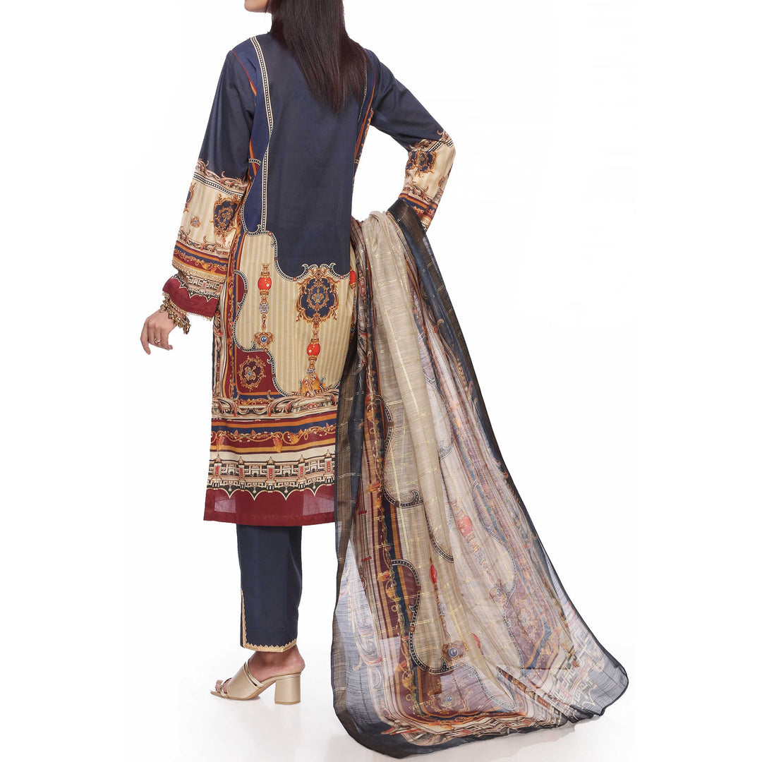 3PC- Unstitched Digital Printed Lawn Suit PS2464