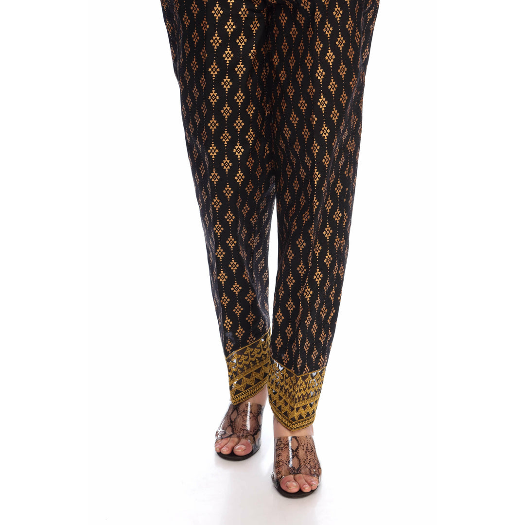 Black Color Straight Fit Cambric Trouser PS2518