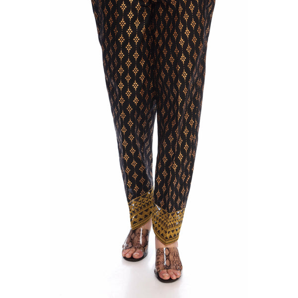 Black Color Straight Fit Cambric Trouser PS2518