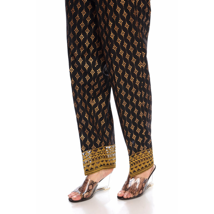 Black Color Straight Fit Cambric Trouser PS2518
