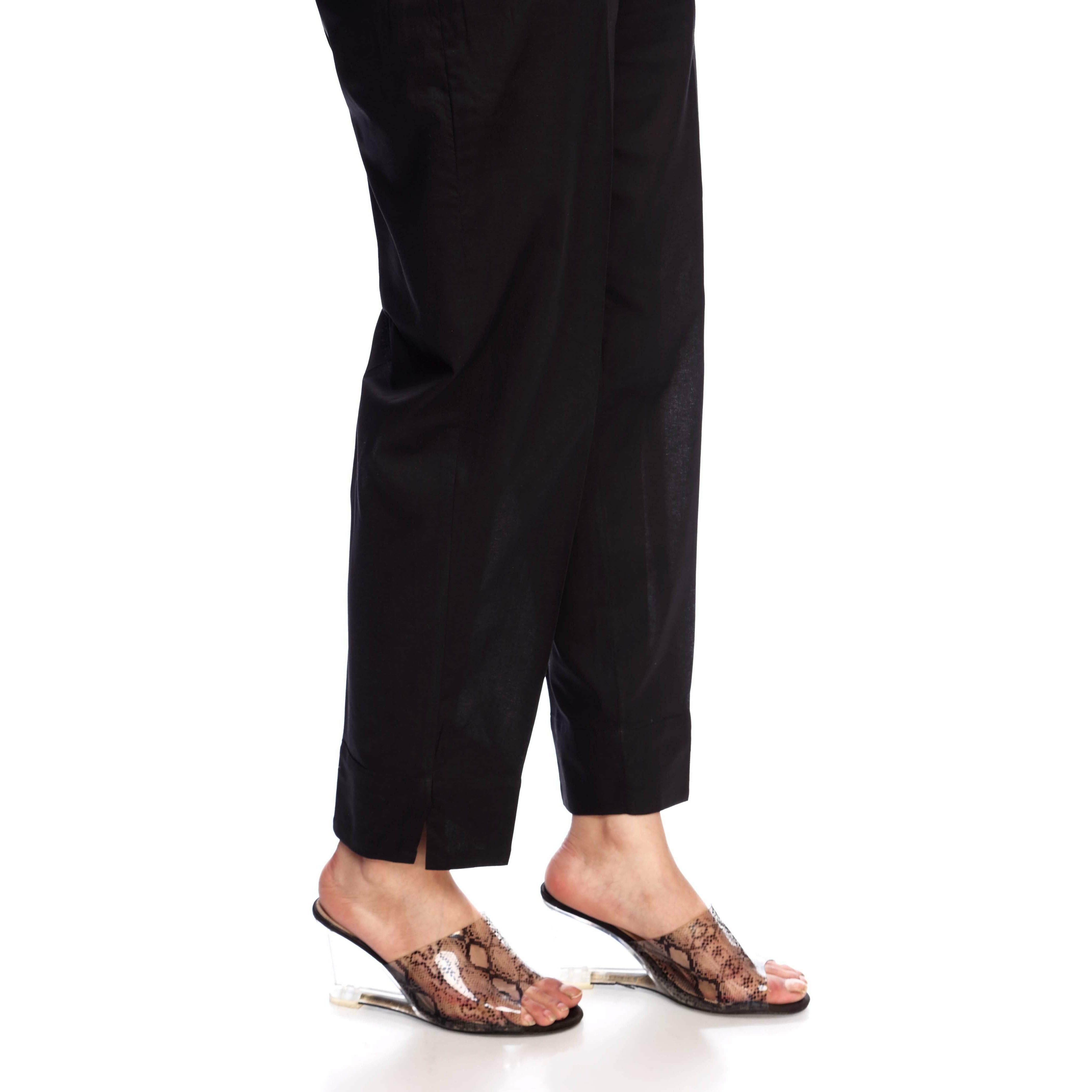 Black Color Slim Fit Cambric Trouser PS2538