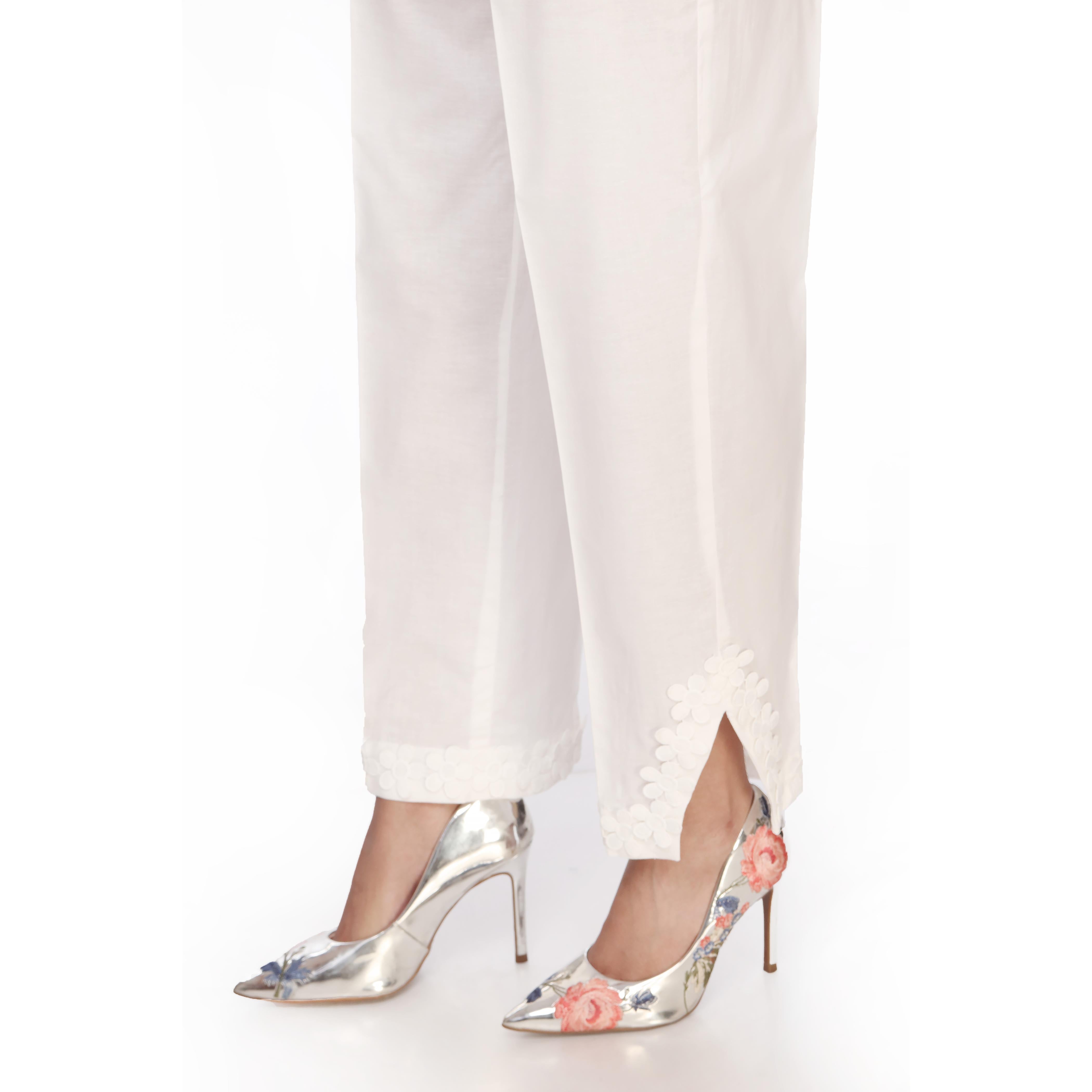 White Regular Fit Cambric Trousers PS2553