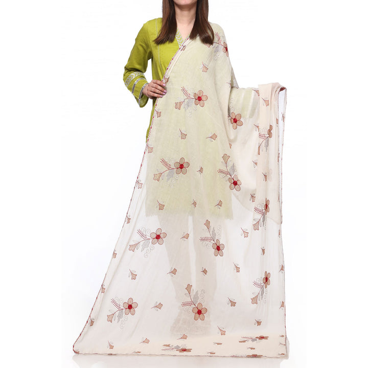 Beige Color Dyed Lawn Stole PS271962