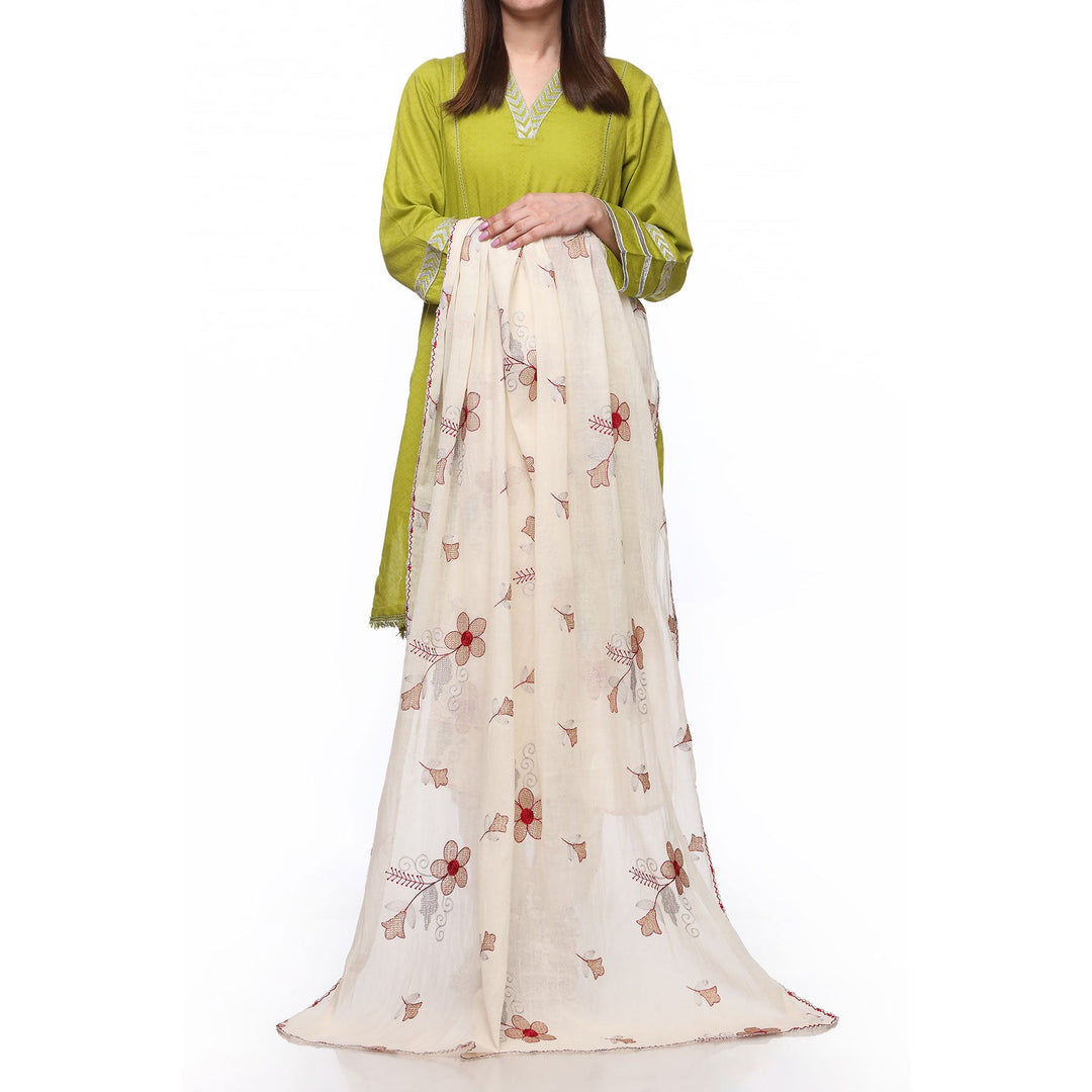 Beige Color Dyed Lawn Stole PS271962