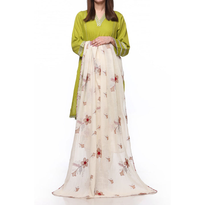 Beige Color Dyed Lawn Stole PS271962