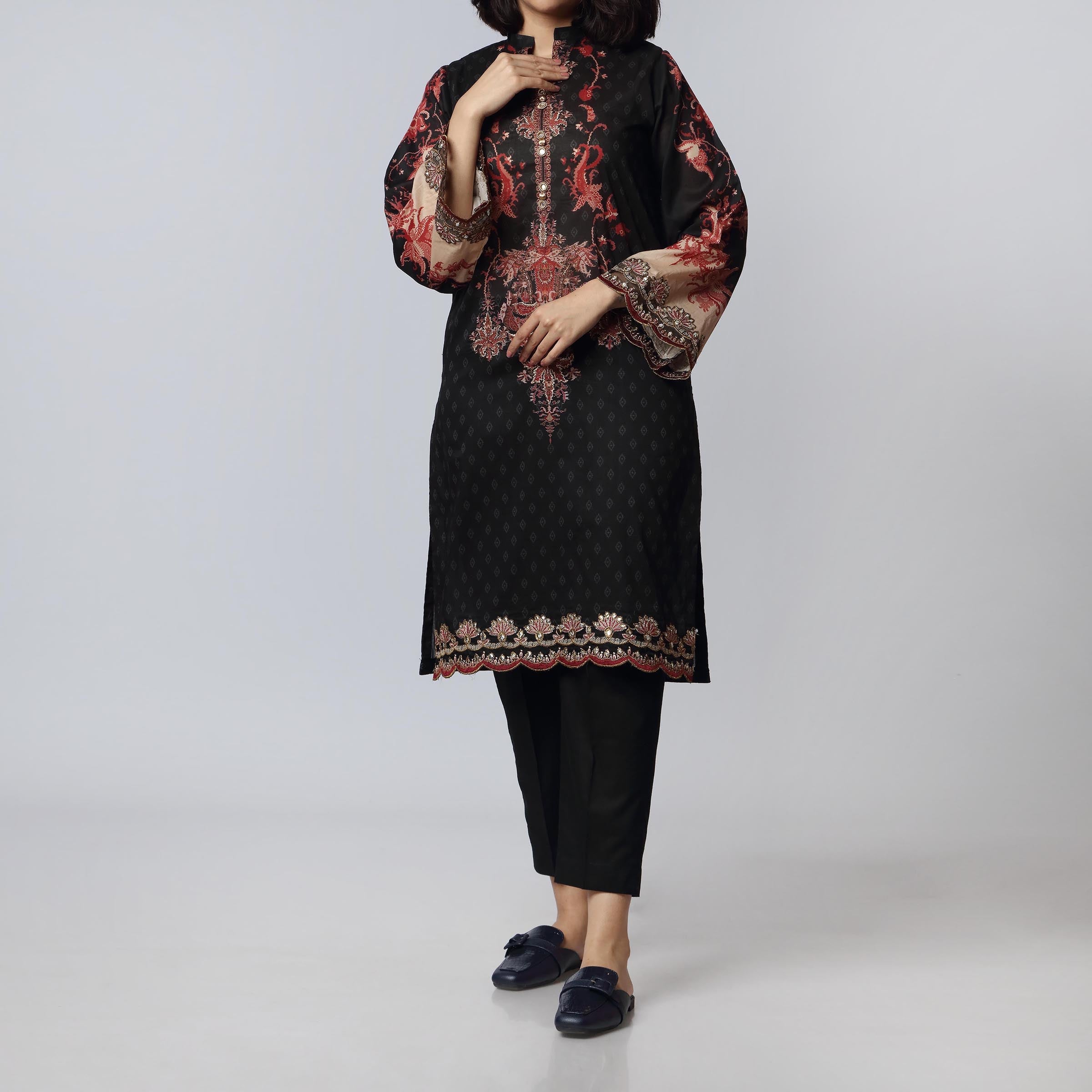 1PC- Digital Printed Lawn Embroidered Shirt PS3102