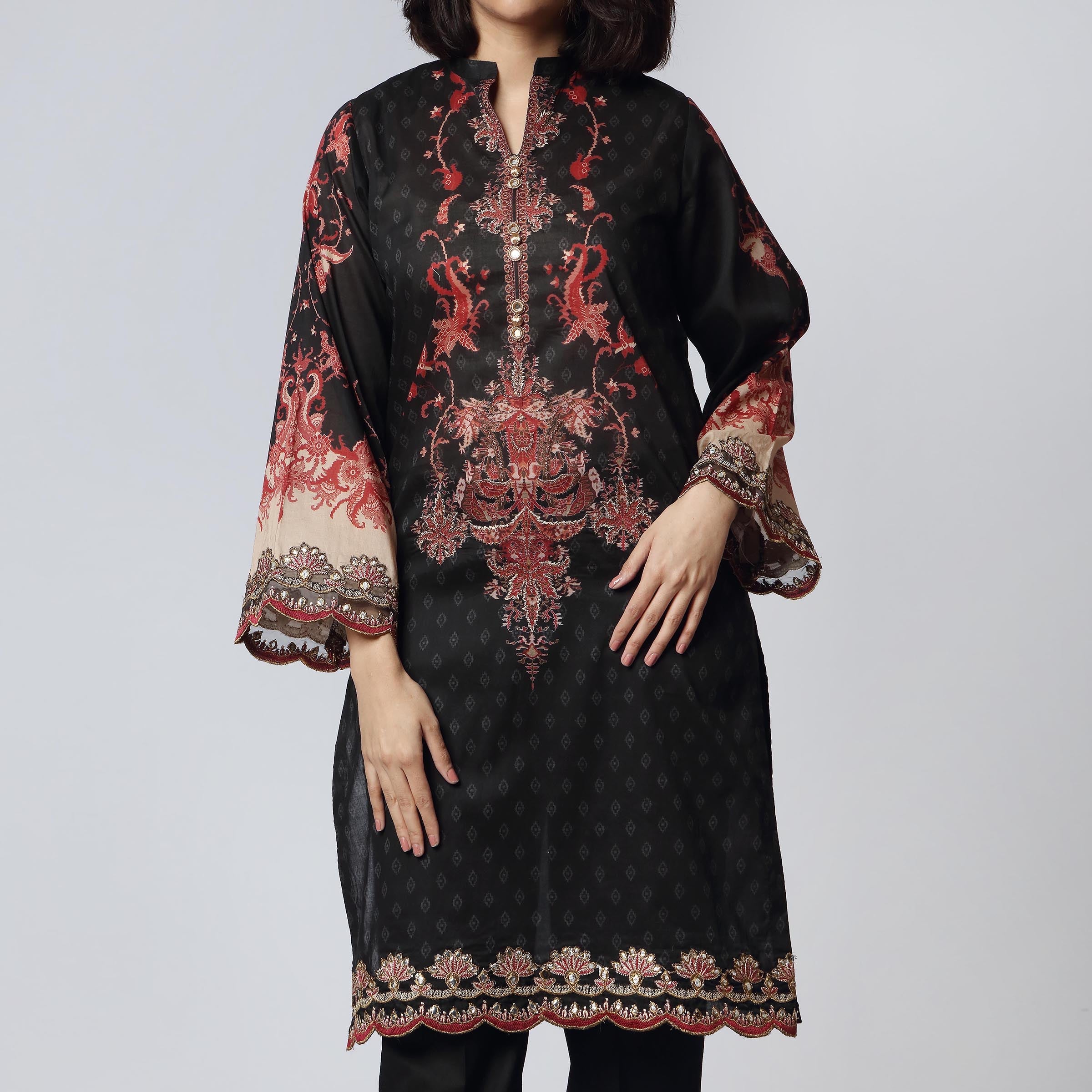 1PC- Digital Printed Lawn Embroidered Shirt PS3102