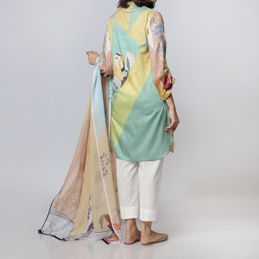 2PC- Digital Printed Lawn Shirt With Dupatta PS3149