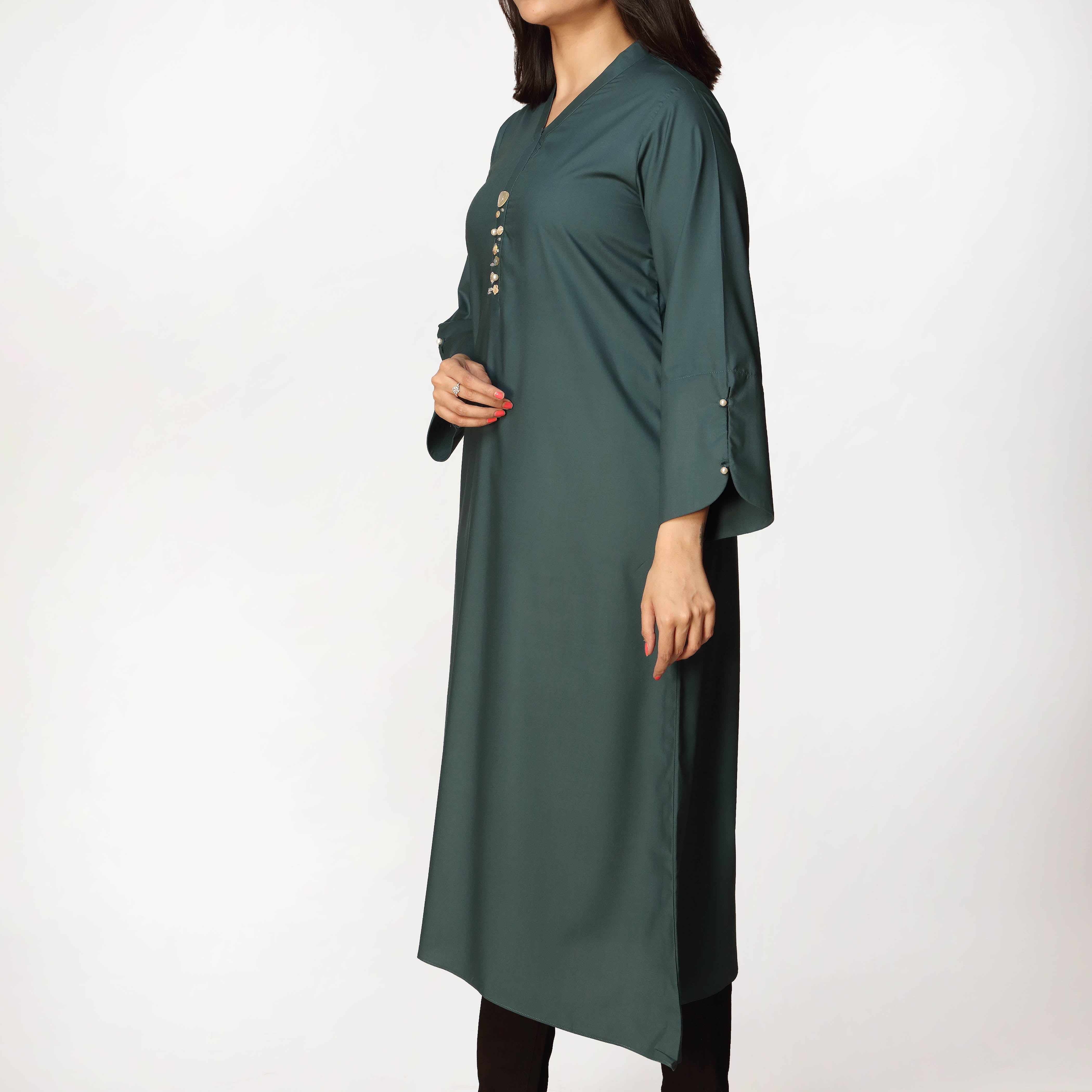 1PC- Solid Long Shirt PS3198