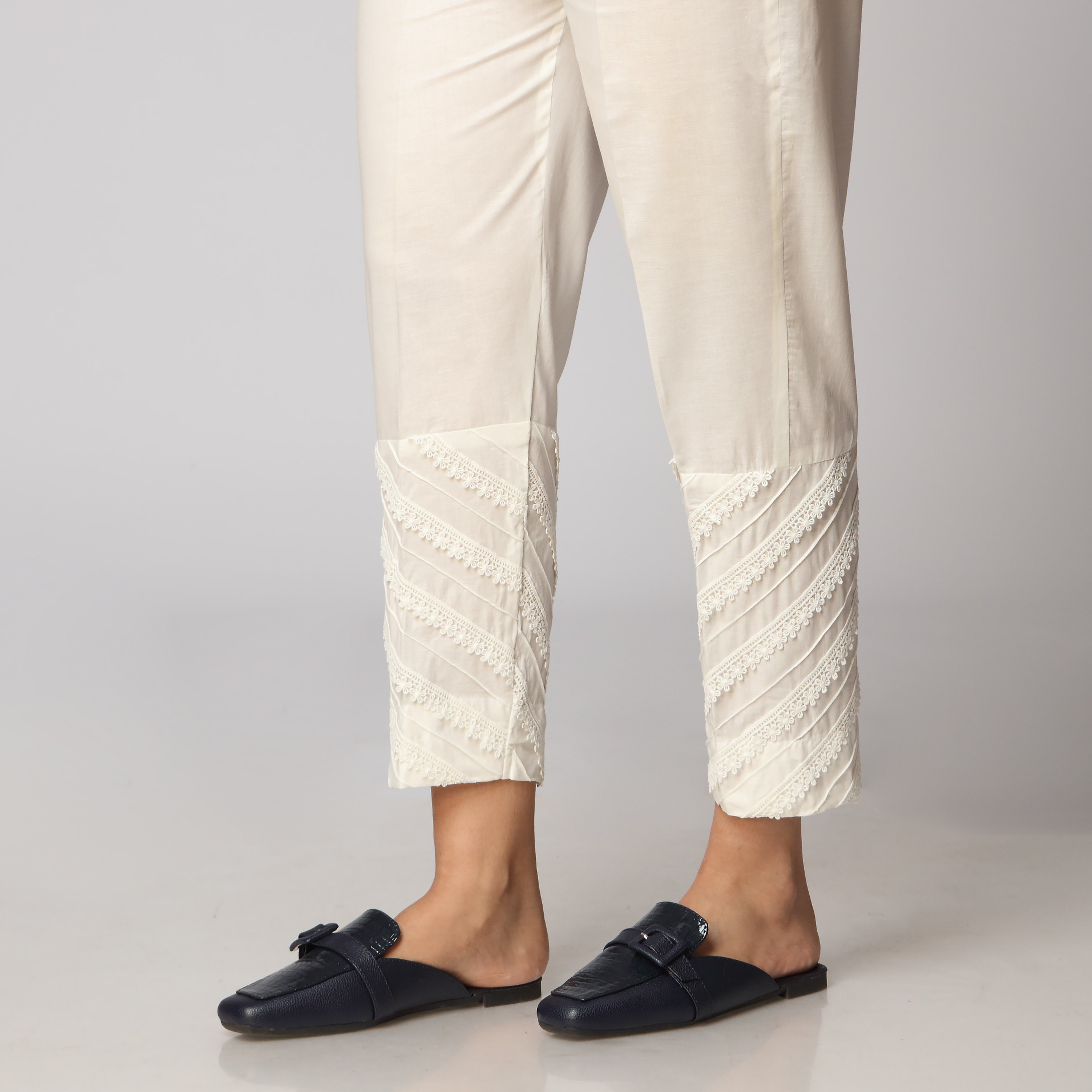 White Cambric Slim Fit Trouser PS3534