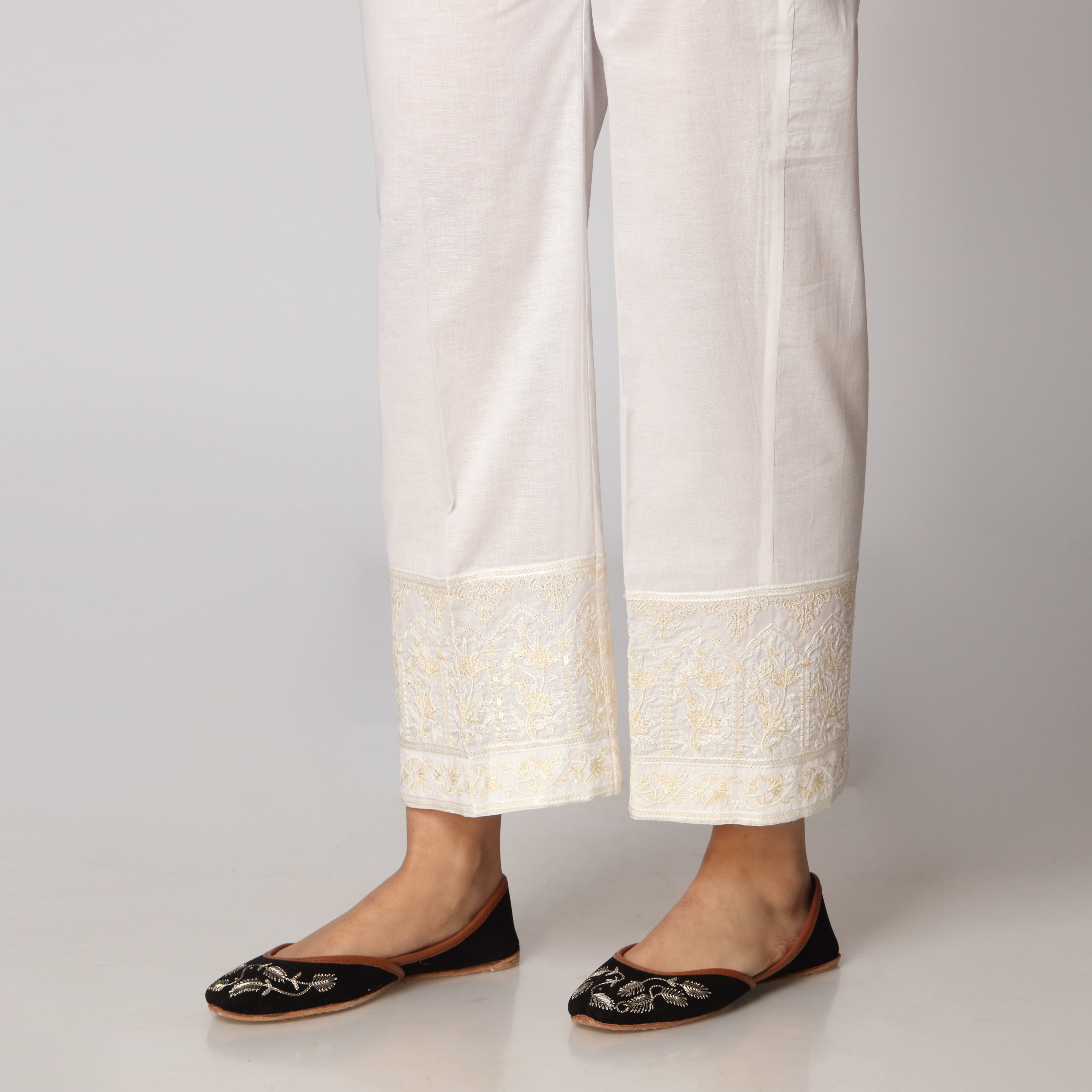 White Cambric Straight Fit Trouser PS3535