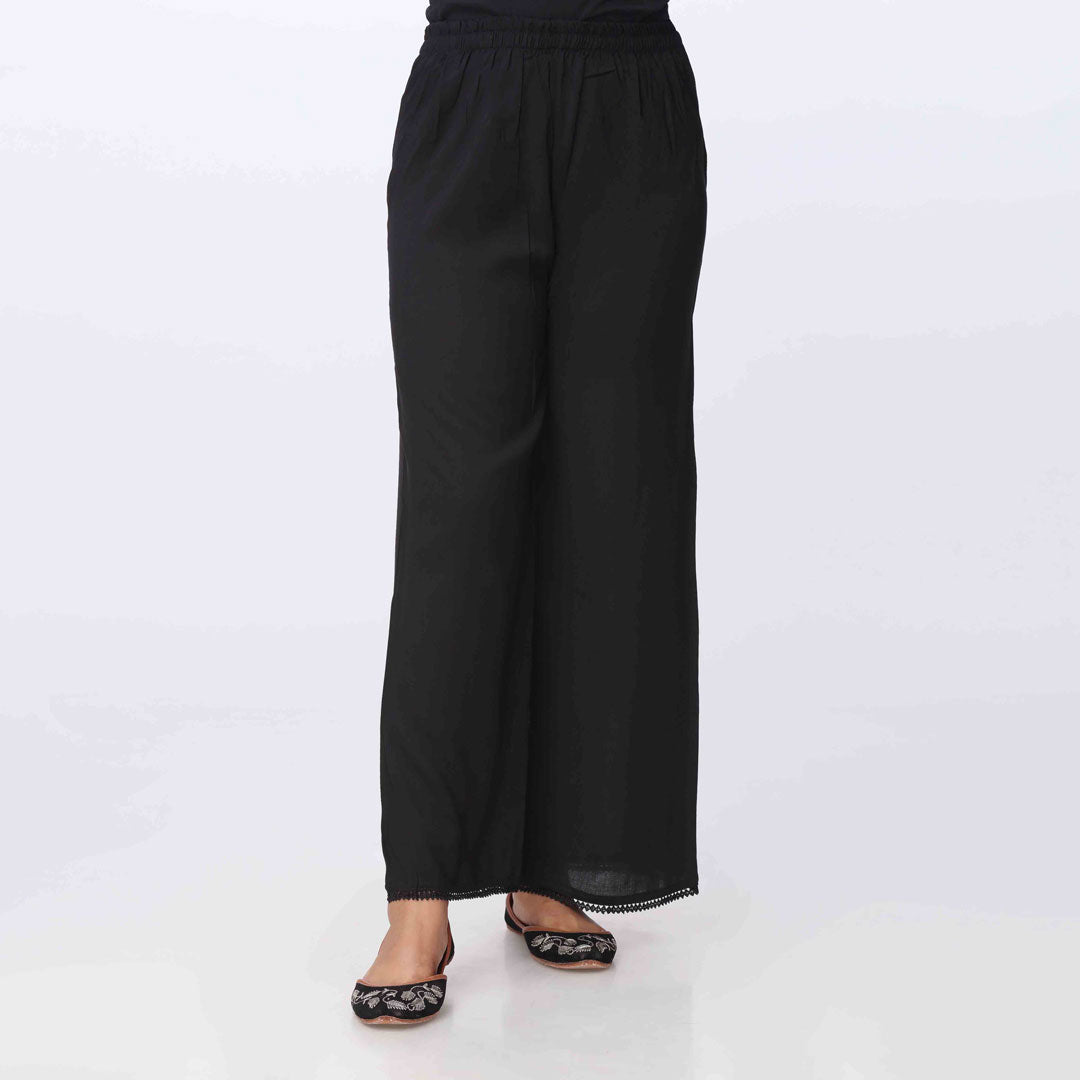 Black Cambric Straight Fit Trouser PS3563