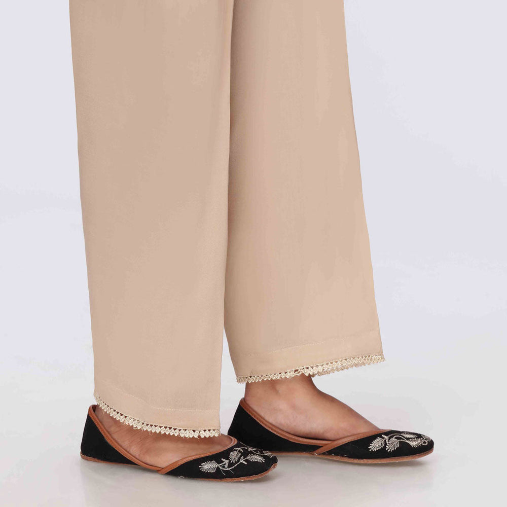 Beige Cambric Straight Fit Trouser PS3571