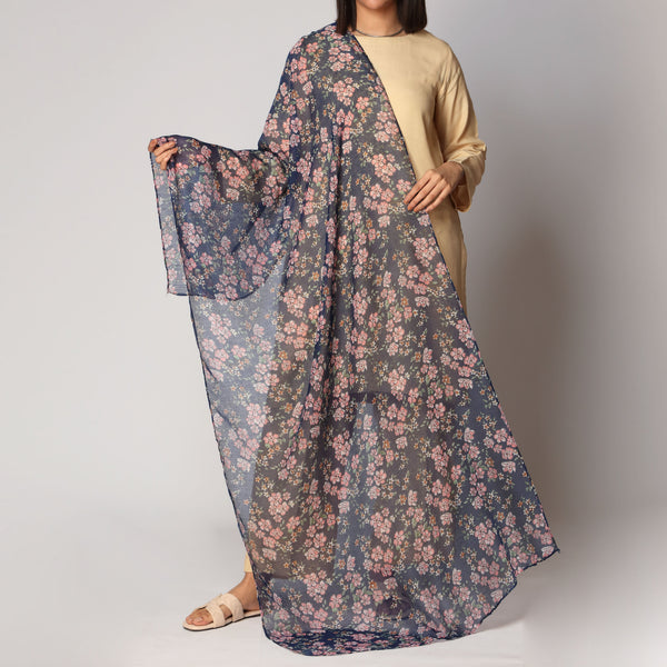 Blue Digital Printed Stole PS3751