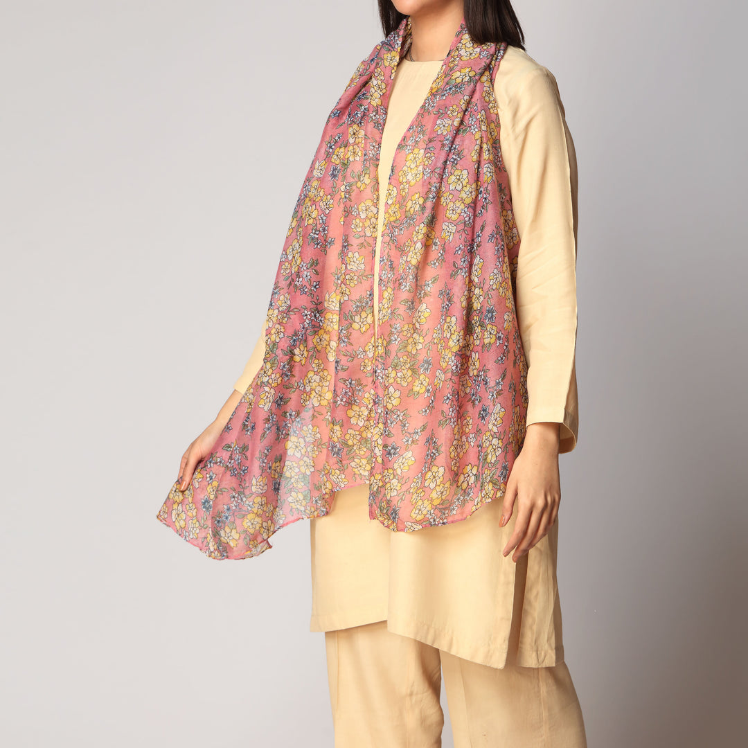 Pink Digital Printed Stole PS3751