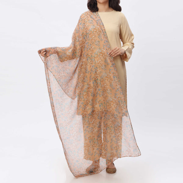 Beige Digital Prinedt Stole PS3751