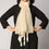 Cream Zari Checkered Stole PS3762